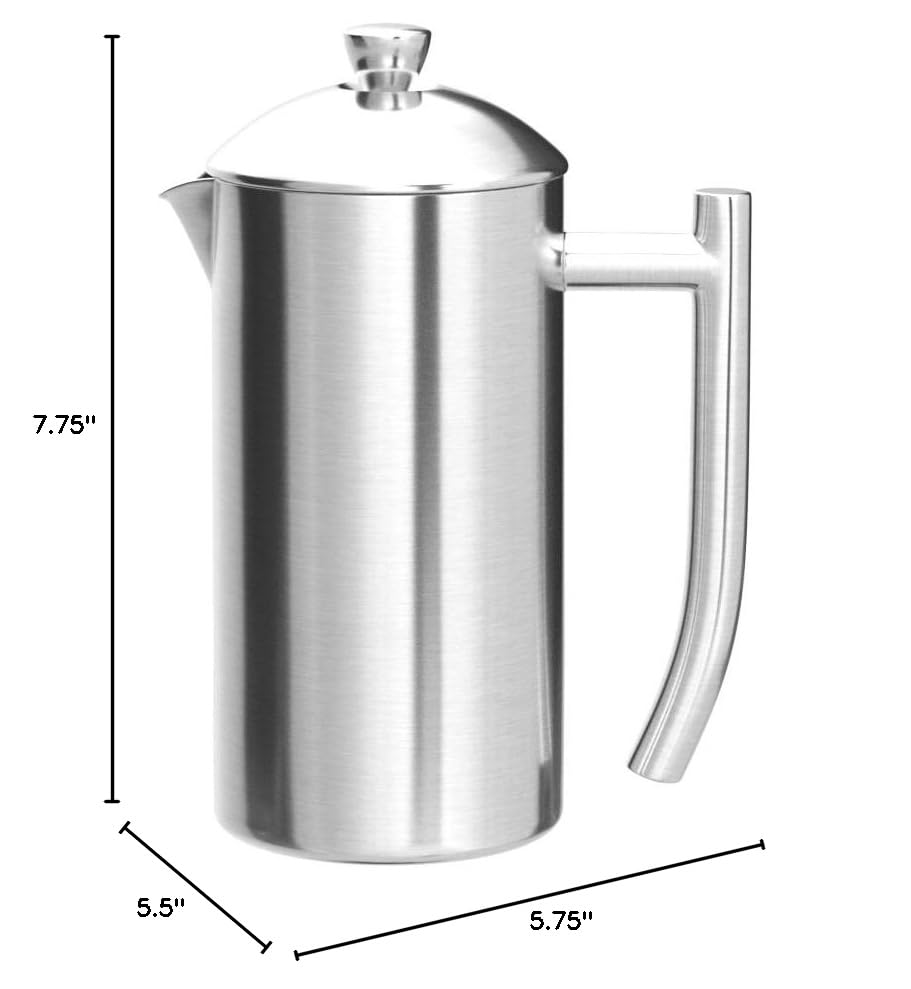 Frieling Double-Walled Stainless-Steel French Press Coffee Maker, 17 oz D60799
