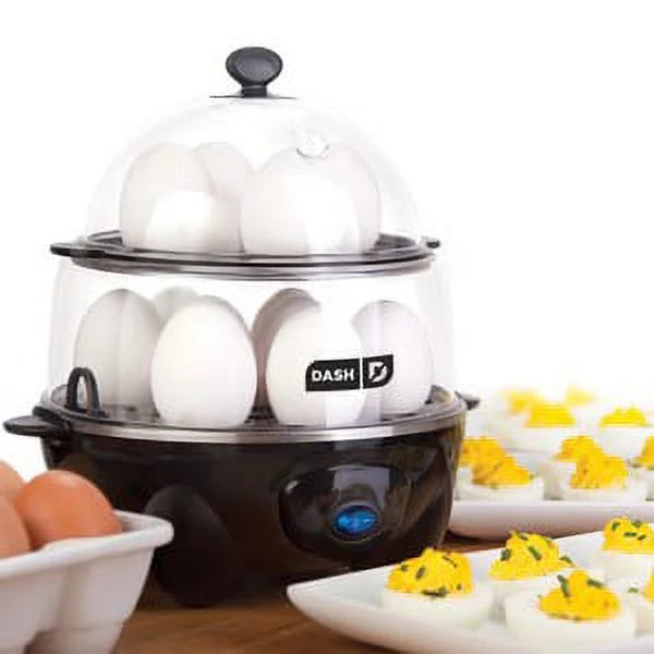 Dash Deluxe Egg Cooker 12 Capacity with Auto Shut Off, Black R5322