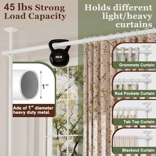 Goovilla Room Divider, Tension Curtain Rods No Drilling, Adjustable Freestanding Partition, Black I950707