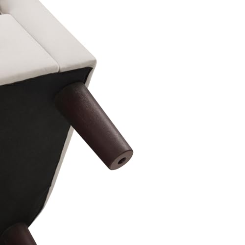 FLEXISPOT Accent Barrel Chair with Ottoman, Velvet Upholstered, White U587