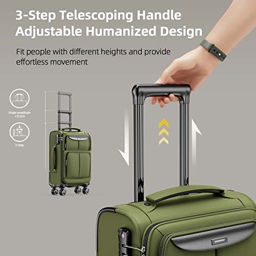 SHOWKOO Luggage Sets 3 Piece Softside Expandable Suitcase with Spinner Wheels TSA Lock K987