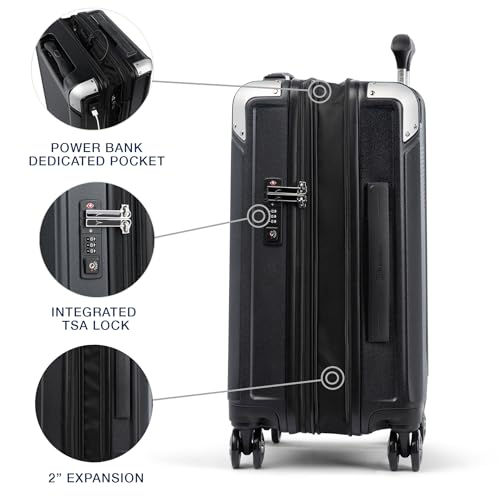 Travelpro Platinum Elite Hardside Expandable Carry-On Luggage, 8 Wheel Spinner, TSA Lock, 20-Inch X826544