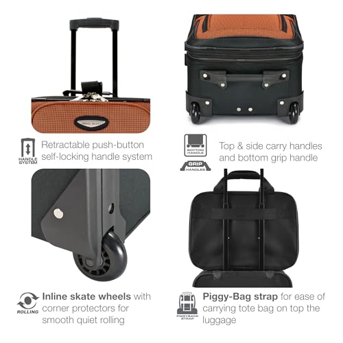 Travel Select Amsterdam 4-Piece Softside Expandable Luggage Set, Gray V976