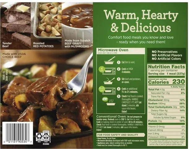 Marie Callender's Steak & Roasted Potatoes Frozen Meal, 11.9 oz, Pack of 6 W837