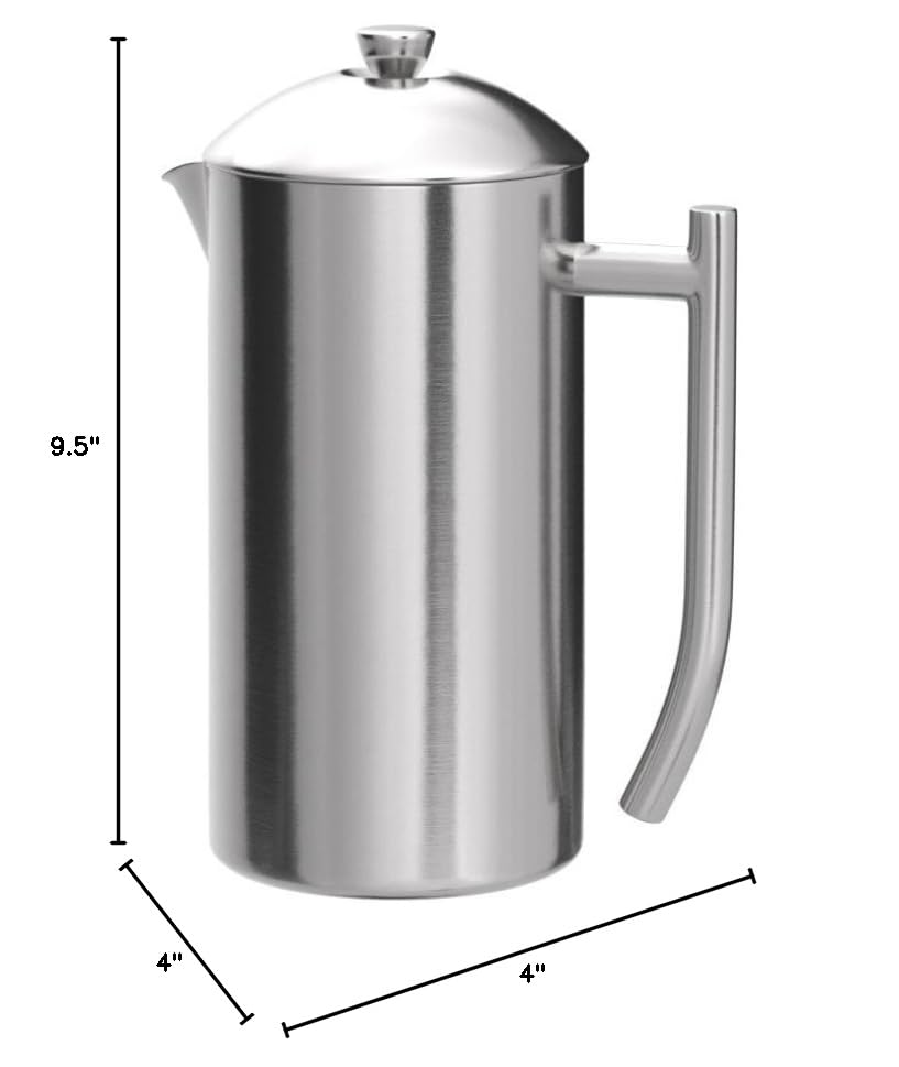Frieling Double-Walled Stainless-Steel French Press Coffee Maker, 17 oz D60799