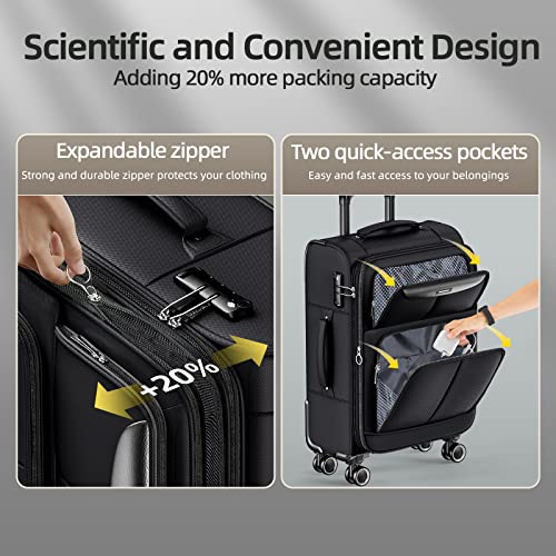 SHOWKOO Luggage Sets 3 Piece Softside Expandable Suitcase with Spinner Wheels TSA Lock K987