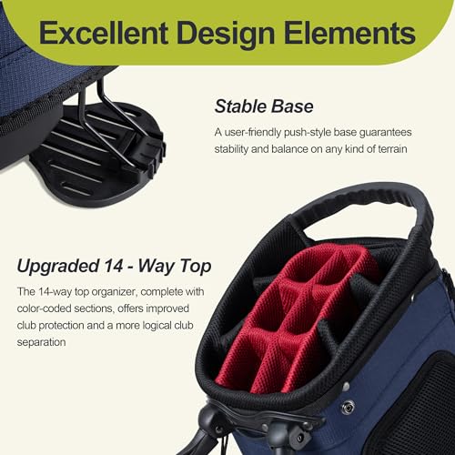 14 Way Golf Stand Bag for Men with Top Dividers and 10 Pockets D91627