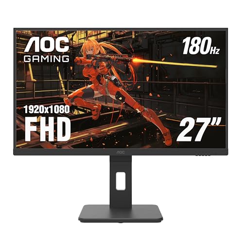 AOC 24G4 24" Gaming Monitor, Full HD IPS, 180Hz 1ms Y482158