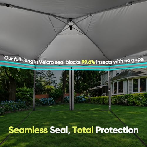 Quictent 6.6'x6.6' Pop up Screened Canopy Tent with Mosquito Netting, Wheeled Carry Bag H89372