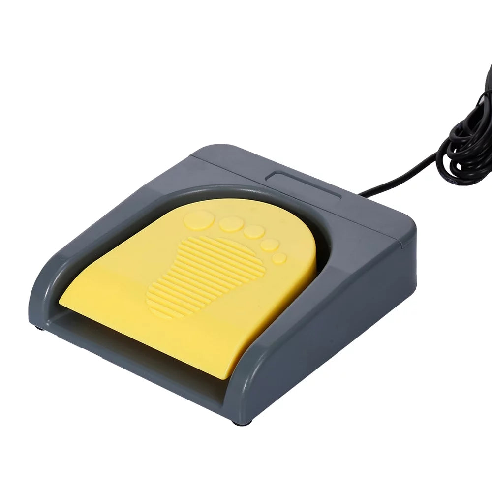 Walmeck USB Single Foot Switch Game Control Pedal Grey with Yellow E409