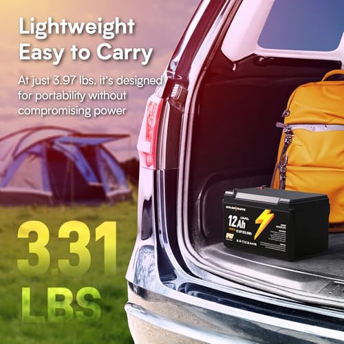 12V 7Ah LiFePO4 Deep Cycle Battery with Built-in BMS, IP67 Waterproof R689