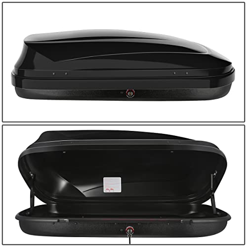 DNA MOTORING Rooftop Cargo Box Lockable Car Top Storage Case 110 Lbs Textured Black P1853
