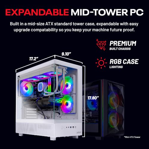 Skytech Azure Gaming PC Desktop, Ryzen 7 9700X, RTX 4060, 2TB SSD, 32GB RAM C74326