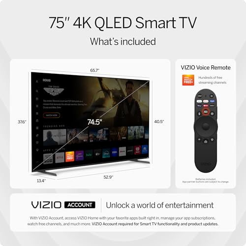 VIZIO 50-inch Quantum Pro 4K QLED Smart TV with Dolby Vision, 2023 Model I492