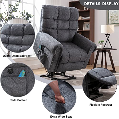 ANJ Large Power Lift Recliner Chair with Massage and Heat for Elderly, Camel Z8802