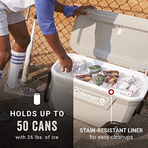 Coleman Classic Series Insulated Rolling Cooler, 65-Quart, Leak-Resistant F832