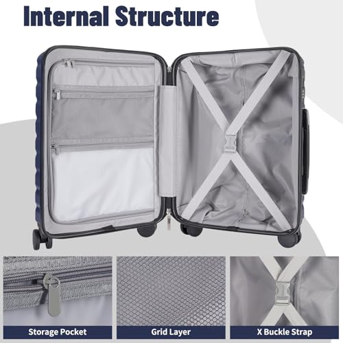 Lightweight 3-Piece Hardshell Luggage Set with Spinner Wheels & TSA Lock, Light Avocado Green B502471
