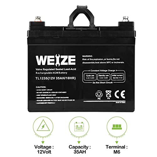 Weize Deep Cycle AGM 12V 100Ah Battery for RV, Solar, Marine C30451