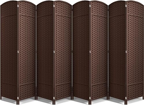 Sorbus 8-Panel Black Room Divider, 6 ft Tall Folding Privacy Screen T242