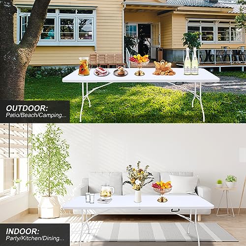 Portable Plastic Folding Table 4ft Heavy Duty Indoor Outdoor Y145657