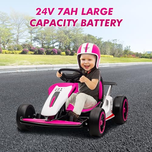 24V Electric Go Kart Drifting Ride On Car for Kids 6-12 Years Old T574114