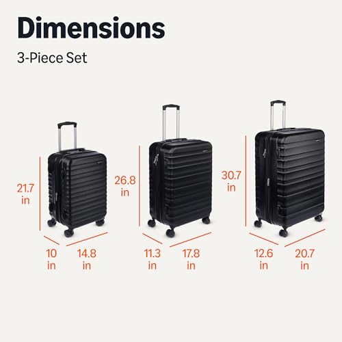 Amazon Basics 21" Hardside Carry-On Luggage with Wheels, Expandable, Black L489