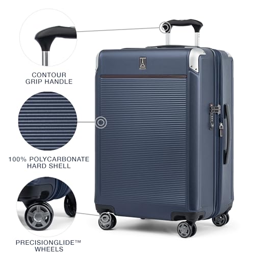 Travelpro Platinum Elite Hardside Expandable Carry-On Luggage, 8 Wheel Spinner, TSA Lock, 20-Inch X826544