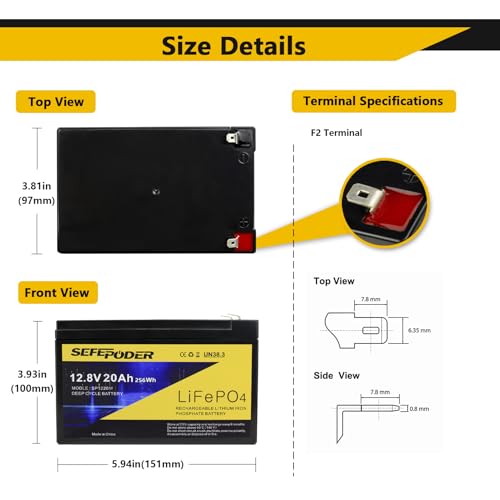 12V 20Ah LiFePO4 Deep Cycle Battery 2 Pack with 40A BMS X9348