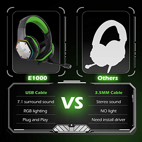 EKSA E1000 Gaming Headset with Noise Canceling Mic, 7.1 Surround Sound, Blue A702814