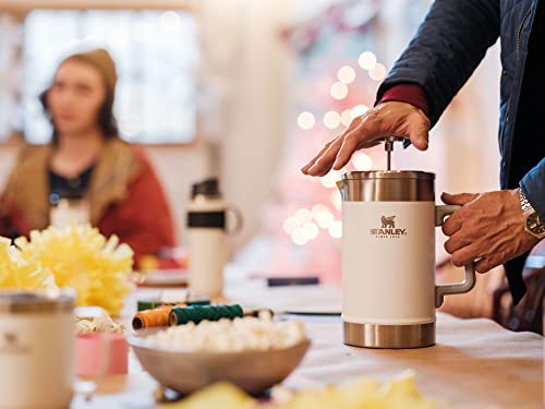 Stanley Classic Stay-Hot French Press Coffee Maker 48 oz, Insulated Stainless Steel, Hammertone Green L5297