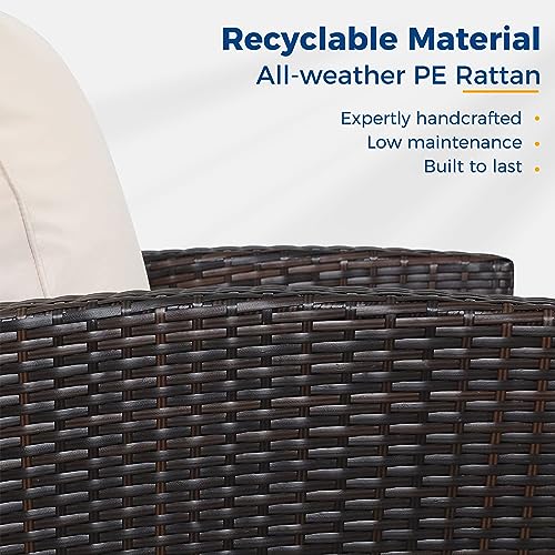 Wisteria Lane 4 Piece Outdoor Patio Furniture Set, Gray Rattan Sofa with Cushion P41861