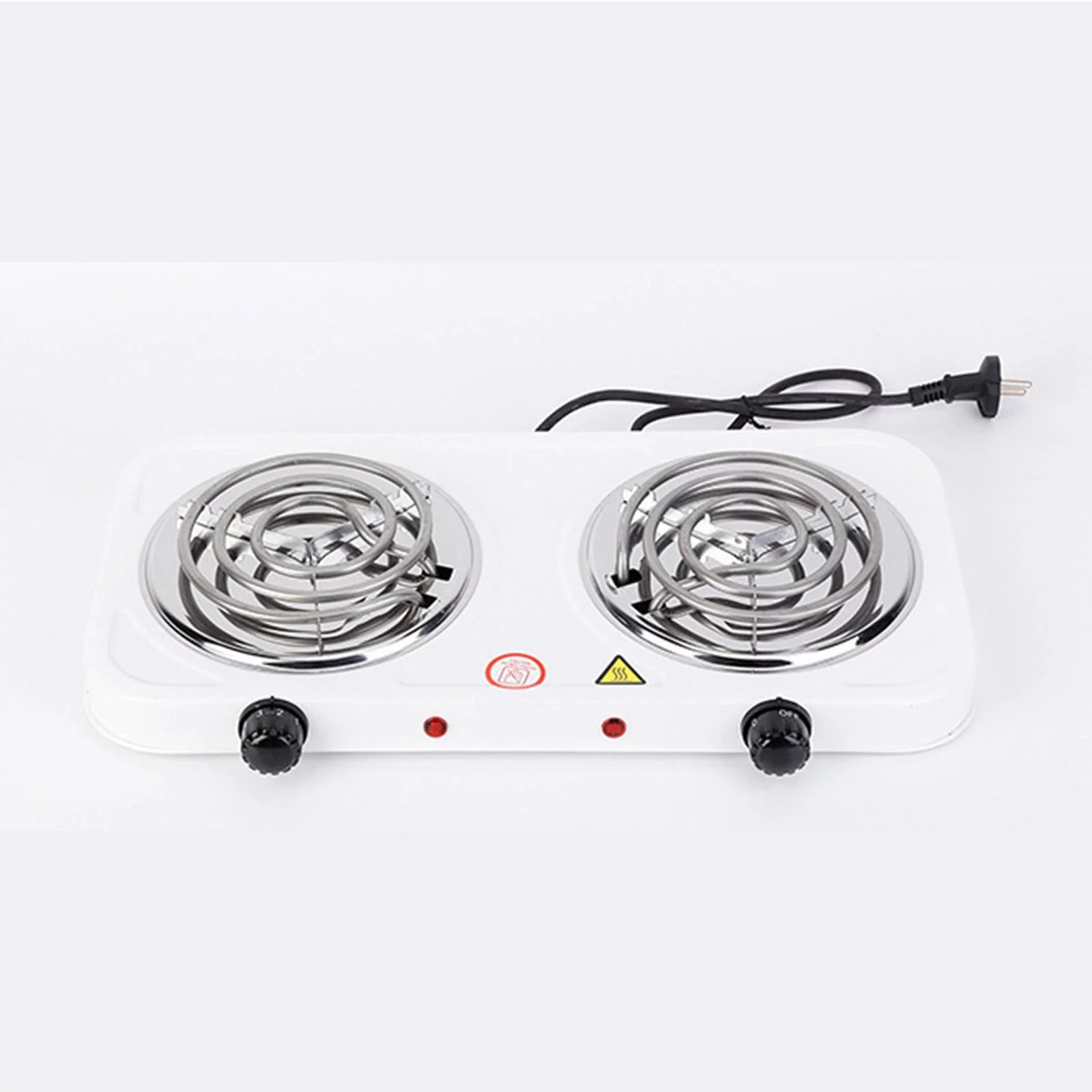 Double Burner Cooktop Compact Electric with Power Indicator Lights P551
