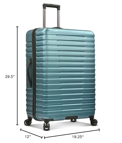 U.S. Traveler Boren Polycarbonate Hardside Carry-on Suitcase with 8 Spinner Wheels, Teal, 22-Inch S2578