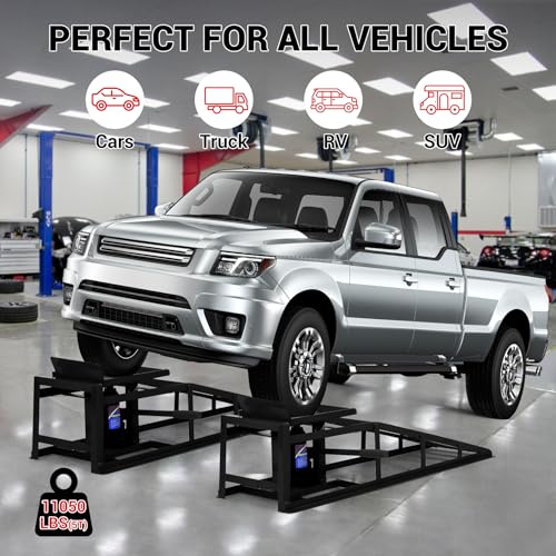 2PC 5Ton Hydraulic Car Ramps, Portable Vehicle Lift G3541
