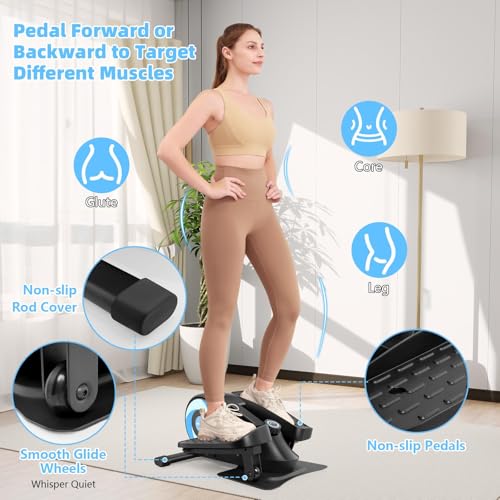 ANCHEER Under Desk Elliptical 2 in 1 Seated Standing Leg Exerciser for Home Office A71531