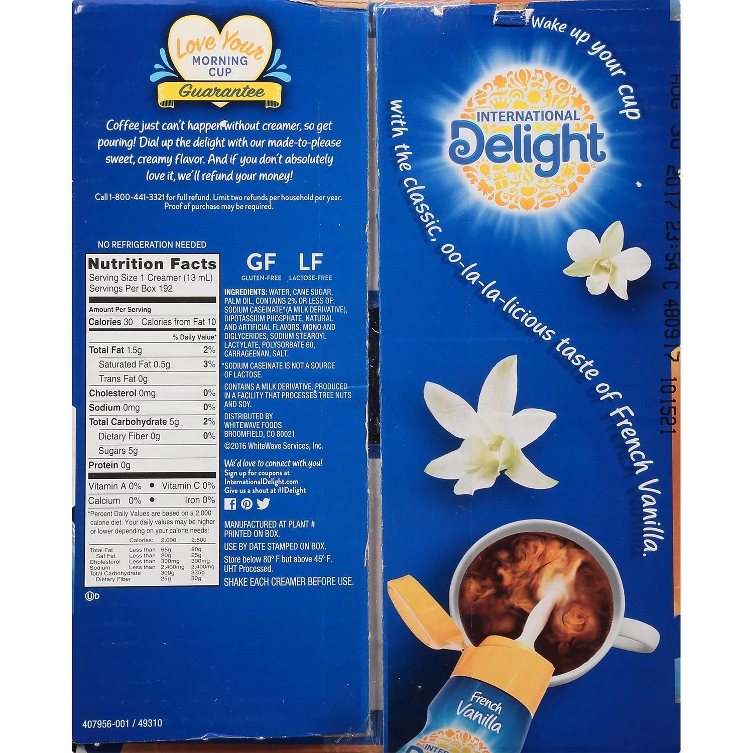 International Delight French Vanilla Creamer Liquid 192 Ct P11474