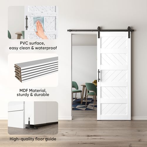 JUBEST 36" x 84" Sliding Barn Door Kit with Hardware, Black R91690
