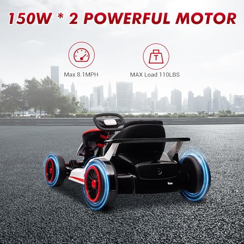 24V Electric Go Kart Drifting Ride On Car for Kids 6-12 Years Old T574114
