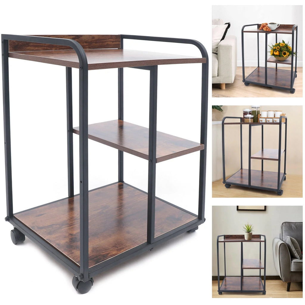 3-Tier Printer Stand with Storage Rolling Cart T6391
