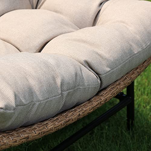 Bme Heavy Duty Wicker Egg Chair for Indoor & Outdoor, Black Base N148