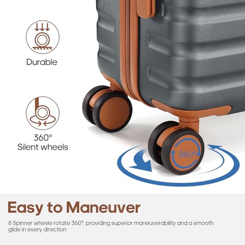 Luggage Sets 3 Piece, Carry On 20 Inch Hardside Suitcase with Spinner Wheels and TSA Lock J67858