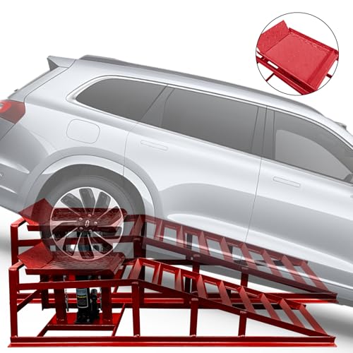Hydraulic Car Ramps 2 Pcs 11000lbs with Support Jack J180