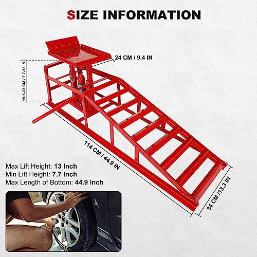 2 Pack Hydraulic Car Ramps 5T Low Profile Vehicle Lift Service Ramps X117