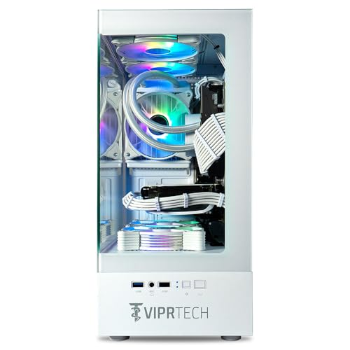 ViprTech Stryker 4.0 Liquid-Cooled Gaming PC, AMD Ryzen 7, RTX 4060, 32GB RAM, 1TB SSD, White N414