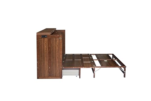 Queen Murphy Bed with Desk and Removable Shelves, USB Port, White H566492