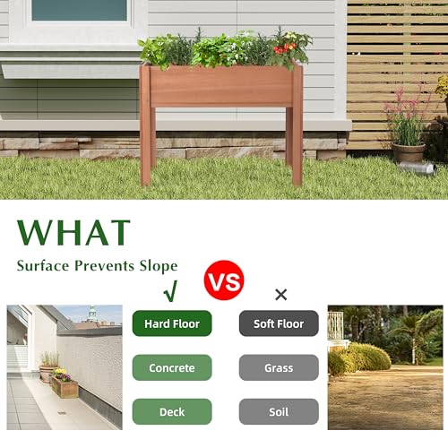 Raised Garden Bed with Legs 40x20x31 Outdoor Wood Planter Box N314255