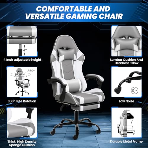 Gaming Chair with Footrest, Lumbar Support, Red/Black M9231