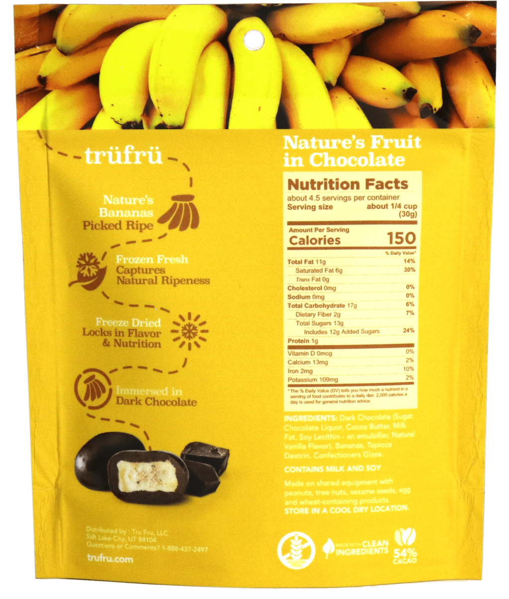 Tru Fru Hyper-Dried Real Banana in Dark Chocolate 6-Pack F5578