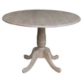 42" Round Dual Drop Leaf Pedestal Table - 29.5"H