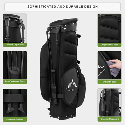 Lightweight Golf Stand Bag with 5-Way Dividers and 8 Pockets K5013